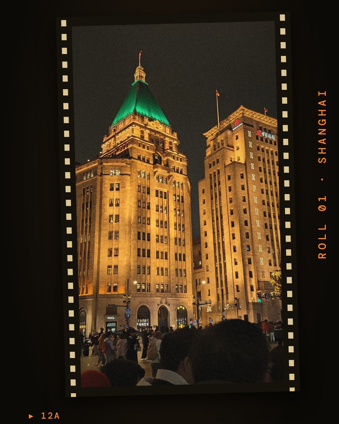 Shanghai at night as one roll of film